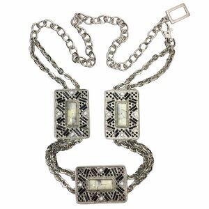 VINTAGE Belt Chain Metal Beaded Stones Boho Y2K Southwestern Western Concho